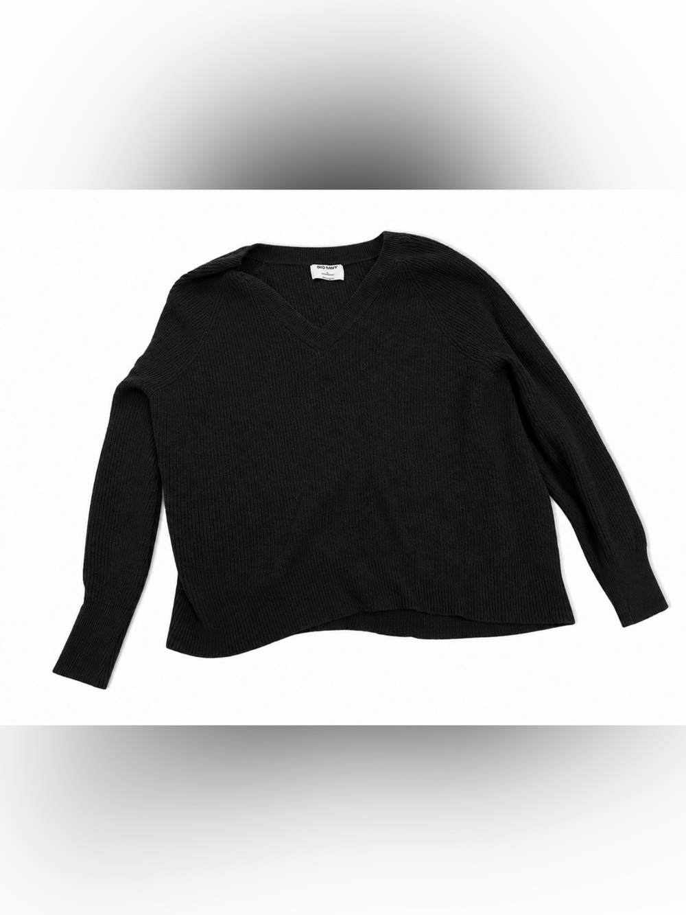 Old Navy Black V-Neck Ribbed Sweater